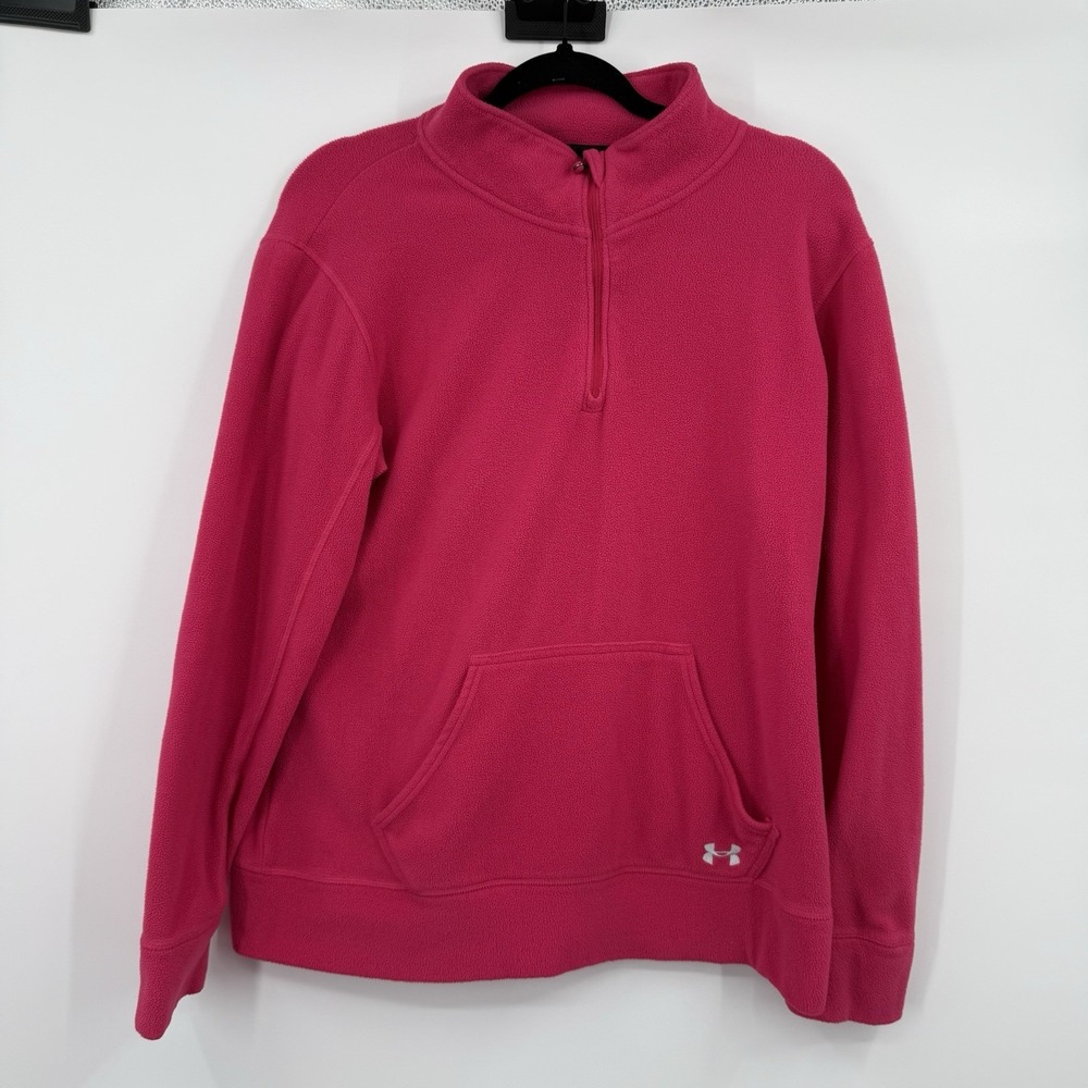Under Armour Jacket Womens Medium Performance Fleece Pink Semi Fitted